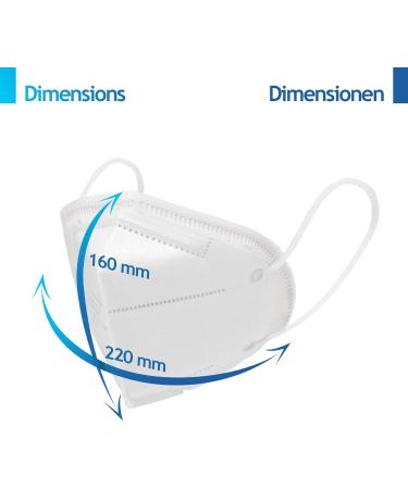 Buy Virshields FFP2 Mundsprung Mask - 94% PFE 99.99% VFE 5-Layer Face Mask Made in EU 20 Pack - Color Options Available for Optimal Breathing Protection - Buy Online on SooperMarket.com