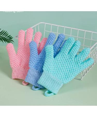 2 Pair Exfoliating Body Gloves | Unisex Bath Scrub Mitts for Shower Spa & Massage | Exfoliating Mitts for Body Face Hands & Feet - Buy Online on SooperMarket.com