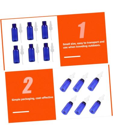 FOMIYES 6pcs Round Shoulder Nasal Spray Bottles - Travel Cosmetic Containers - Refillable Glass Cleaner Spray - Blue Sub Bottle - Buy Online on SooperMarket.com