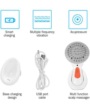 Scalp Massager for Hair Growth Electric Silicone Scalp Exfoliator Manual Shampoo Brush Head Massaging Brush Vibration Scrubber Stress Relieve - Buy Online on SooperMarket.com