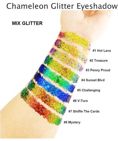 GL-Turelifes Chameleon Body Glitter Gel Set - Sparkling Chunky Glitter for Eyes, Face, Lips & Body - Festival Cosmetic Glitter - Long Lasting - 2 Pack - Buy Online on SooperMarket.com