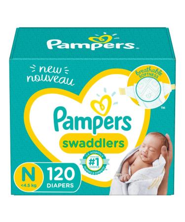 Diapers Newborn/Size 0 ( 10 lb), 120 Count - Pampers Swaddlers Disposable Baby Diapers, Giant Pack (Packaging May Vary) Size 0 (120 Count)