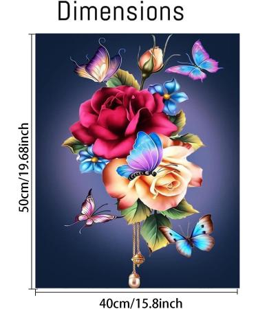 Flower Paint by Numbers Kit - Butterfly Adult DIY Oil Painting 12X16 Inch - for Adults & Kids Beginners - Pink - Buy Online on SooperMarket.com