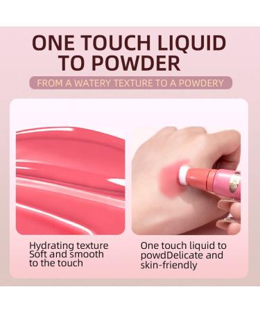 SWETIYOU Blush Beauty Wand - Liquid Blush with Cushion Applicator for Natural Dewy Finish - Long-Wearing Lightweight Blendable Rouge Stick (Orange Pink) - Buy Online on SooperMarket.com