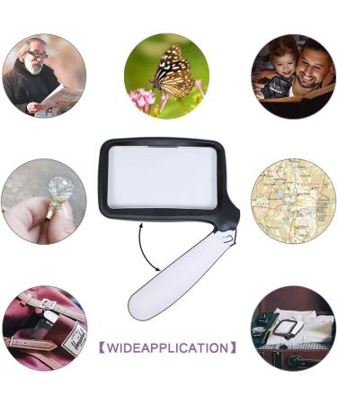 LED Lighted Magnifying Glass - 5 LED Handheld Foldable Reading Magnifier for Books Newspapers Maps Coins Jewellery Hobbies and Crafts - Buy Online on SooperMarket.com