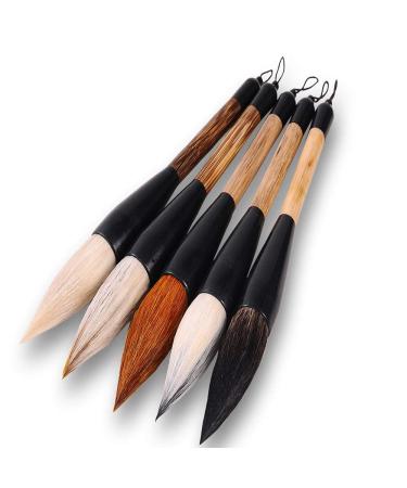 Hbasyp Chinese Traditional Calligraphy Brush/Chinese Calligraphy Watercolor Sumi Drawing Brush-Large Brush (5-Sticks)