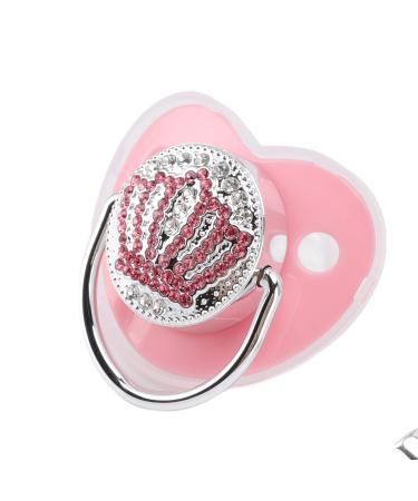 Bling Baby Pacifier - Rhinestone Crown | Ultra Soft Silicone Infant Dummy (Size M Pink) | Safe & Stylish for Your Baby - Buy Online on SooperMarket.com