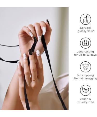 NAILOG Extra Long Semi Cured Gel Nail Strips - 20 Piece Long Lasting Nail Stickers with Soft Glossy Finish - Buy Online on SooperMarket.com