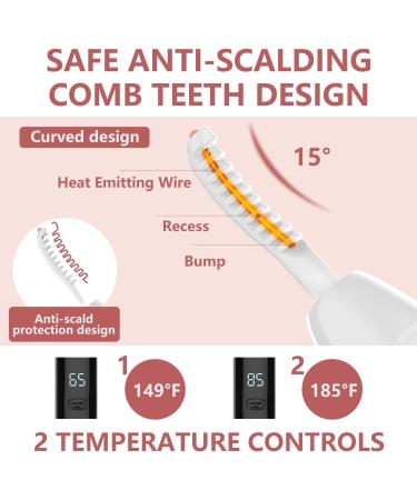 OWill Heated Eyelash Curler with Comb 7 s Quick Heated Lash Curler with 2 Temp Settings USB Rechargeable Electric Eyelash Curler Heated with Intelligent Power-Off Mode for All Eye Shapes and Lashes - Buy Online on SooperMarket.com