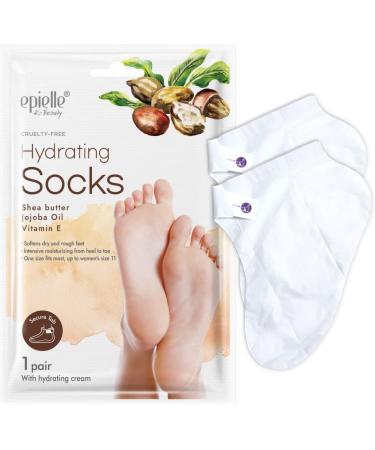 Epielle Hydrating Foot Masks (Socks 6pk) - Shea Butter & Jojoba Oil for Cracked Heels, Dry Feet, and Calluses - Buy Online on SooperMarket.com