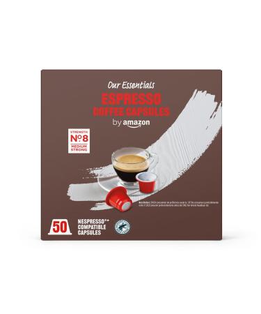 by Amazon Espresso Coffee Capsules Nespresso Compatible 50 capsules 100% Arabica Espresso 50 Count (Pack of 1)