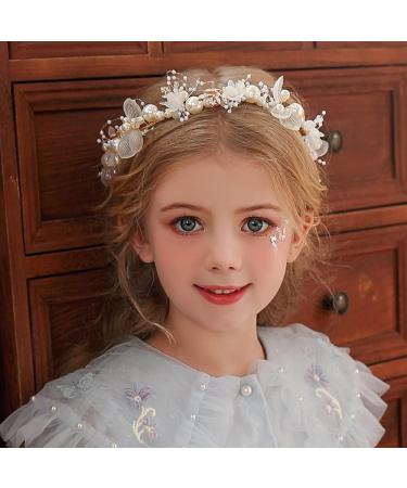 TONAUP Bridal Headband Pearl Flower Headbands for Girl White Eucharist Headpiece Head Vines for Weddings Parties Special Occasions - Buy Online on SooperMarket.com