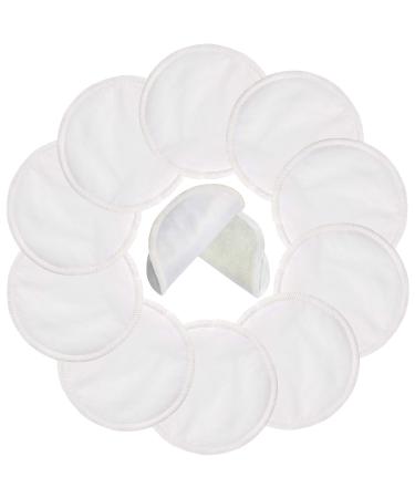 Organic Bamboo Nursing Pads (10 Pack) for Breastfeeding Moms - 4.7 inch Reusable Washable Breastfeeding Nipple Pad for Maternity with Laundry Bag