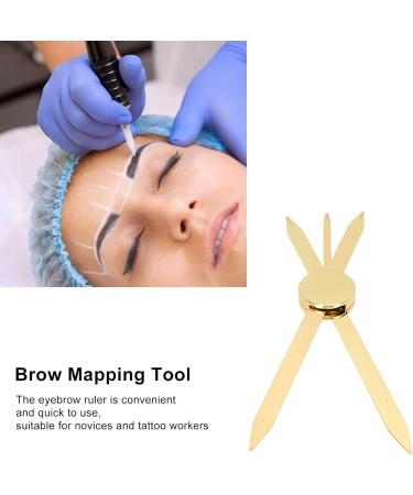 Compass Eyebrow Ruler Stainless Steel Material Gold Eyebrow Stencil Ruler Adjustable Accurate Positioning Compass Design Brow Measuring Tool - Buy Online on SooperMarket.com