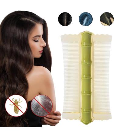 AMZLORD C84omb Double-sided Scalp Massage Comb Fine Tooth Hair Nit Comb Lice Comb Flea Lice Removal Bamboo Shape for Cats Dogs Green - Buy Online on SooperMarket.com