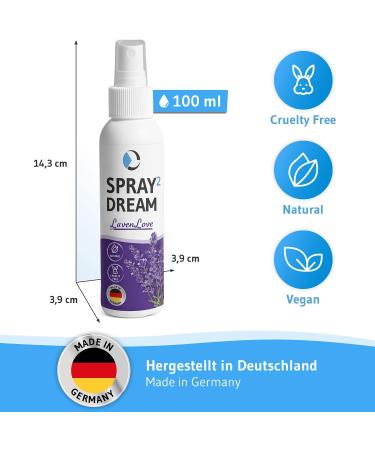Relaxing Lavender Pillow Spray | Deep Sleep Spray with Essential Oils | 100ml Lavenlove - Aroma for Restful Sleep - Buy Online on SooperMarket.com