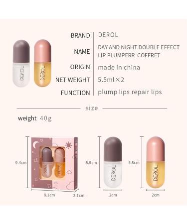 2Pcs Natural Lip Plumper Kit for Day and Night | Fuller, Softer, Bigger Lips - Cosmetics Plumper Set - Buy Online on SooperMarket.com