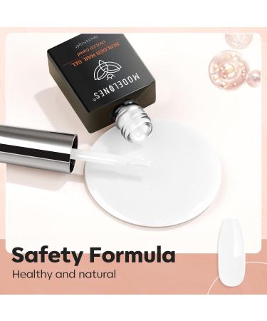 Modelones Milky White Builder Gel - 8-in-1 Nail Strengthener & LED Hard Gel - 15ML Bottle - Gift for Women - Buy Online on SooperMarket.com