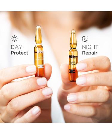 ISDIN Isdinceutics Day and Night Pack | Flavo-C Ultraglican (10 ampoules) and Flavo-C Melatonin (10 ampoules) | Daily Antioxidant Serum and Night Recovery Serum - Buy Online on SooperMarket.com