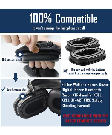 ProHear GEP03 Upgraded Gel Ear Pads for Walker's Razor Earmuffs - Comfortable Replacement Ear Cups - Buy Online on SooperMarket.com