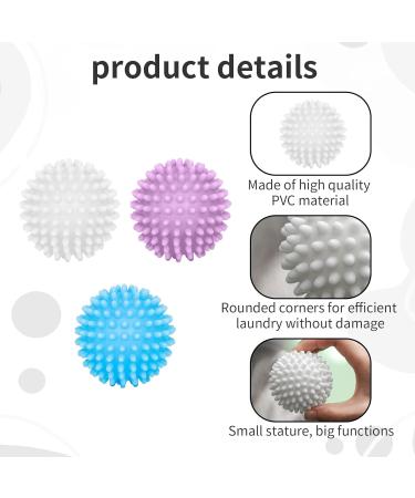 6 Pieces Tumble Dryer Balls Silicone Laundry Balls Anti-Tangle Reusable Washing Machine Balls for Home Washing Machine Quick Drying - Buy Online on SooperMarket.com