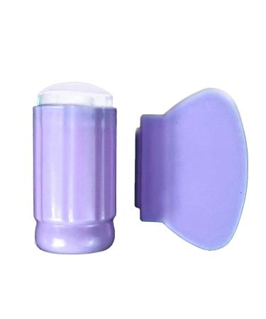 Nail art stickers for women party decoration nail stamp removable works of art with scrapers silicone seal nail stamp pressure tips tool for manicure-violet