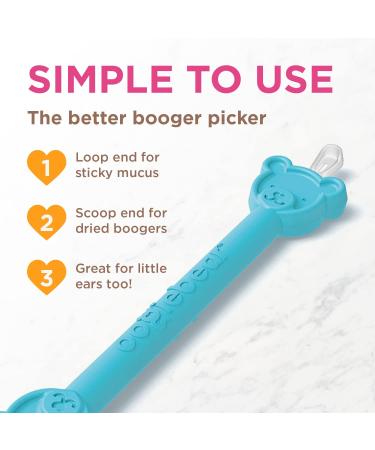 Oogiebear Bear Pair - Safe Baby Booger Cleaner & Nose Sucker | BPA Free Nose & Ear Wax Cleaner - Buy Online on SooperMarket.com