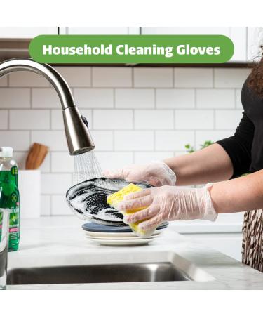 100 Pack Medium Clear Powder-Free Vinyl Disposable Gloves - Ideal for Food Service and Hygiene Protection - Buy Online on SooperMarket.com