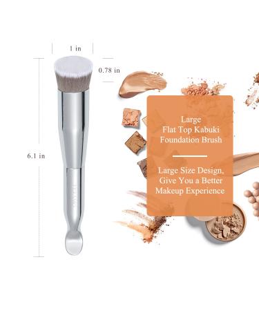 TEXAMO Spoon Dual-ended Angled Foundation Makeup Brush - Premium Face Brush for Blending Powder and Cream - Small Size with Box - Buy Online on SooperMarket.com