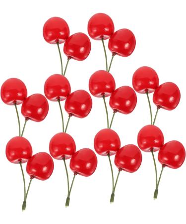ABOOFAN 20 Pcs Artificial Cherry Artificial Foods Photo Props Fake Cherry Model Display Fruit Models Realistic Fruits Cherry Play Kitchen Fruit Toy Child Plastic Top Hat Kitchen Cabinet - Buy Online on SooperMarket.com