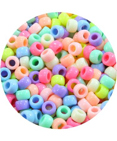 1000 Macaron Candy Pony Beads, Beads for Crafts, Hair Beads, Beading Supplies, Beads for Jewelry Making Medium Pack Macaron Candy