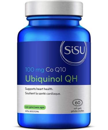 Sisu Ubiquinol QH 100 mg 60 Soft Gels - Antioxidant CoQ10 Supplement - Energy & Heart Health Support - Non-GMO Gluten & Dairy Free - 60 Servings