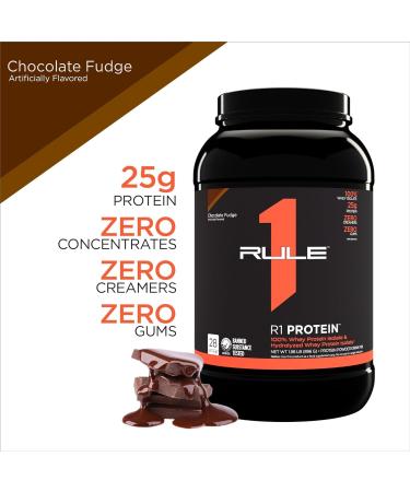 Rule 1 Protein | Super-Pure 100% Whey Isolate & Fast-Acting Whey Hydrolysate | 25 Grams Protein 4 Grams Glutamine & 6 Grams BCAAs Per Serving (2LB Chocolate Fudge) Chocolate Fudge 2LB - Buy Online on SooperMarket.com