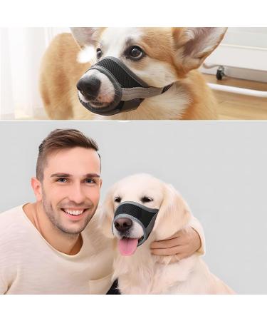 Adjustable Nylon Dog Muzzle for Small & Medium Dogs | Breathable Quick-Fit Design | Prevent Chewing & Barking - Black - Buy Online on SooperMarket.com