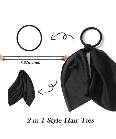 Floral Ribbon Hair Scrunchie Set - 16 Styles Seamless Elastic Hair Ties for Women and Girls - Buy Online on SooperMarket.com