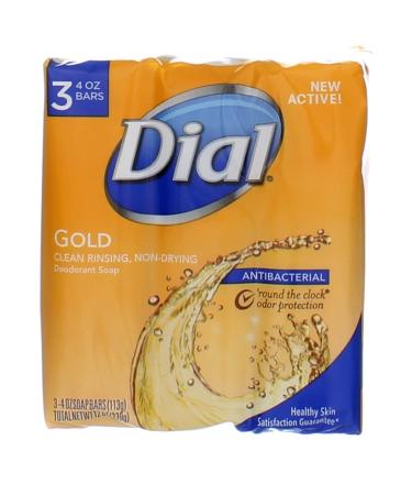 Dial Bar Soap Gold 4oz 3 Pack - Moisturizing & Antibacterial Cleansing Bars - Buy Online on SooperMarket.com