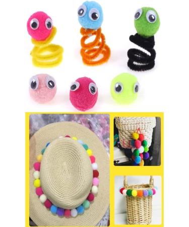 300Pcs Multi-Colored Pom Poms with Double Sided Tabs | Soft & Fluffy Puff Balls 10-20mm for Kids DIY Crafts - Buy Online on SooperMarket.com