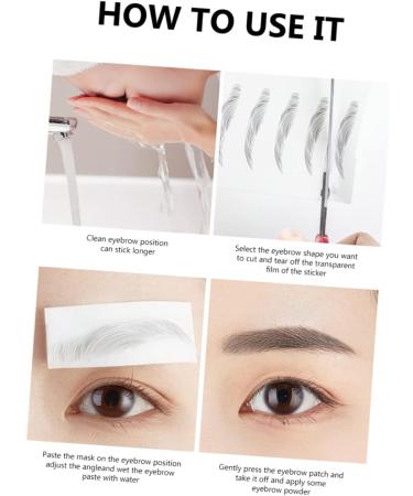 Beavorty 8 Pcs Eyebrow Stickers 6d Hair- Eyebrows Stickers Black Makeup Eyebrow Stencils Tool 3 Proof - Buy Online on SooperMarket.com