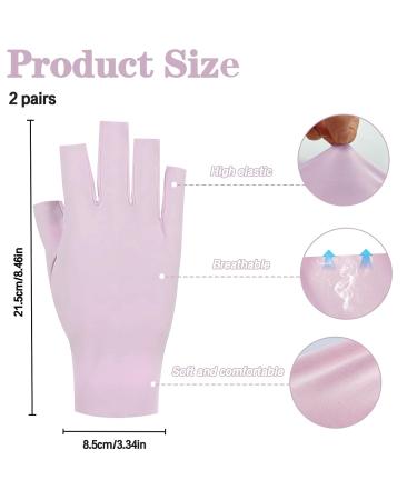 Betinyar 2 Sets of UV Protection Gloves for Gel Manicure UV Gloves for Gel Nail Lamp Protects Hand Skin from UV Rays Sunscreen Gloves(Purple) - Buy Online on SooperMarket.com