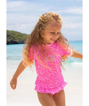 Juja UV Protective Bathing Shirt for Kids Short Sleeve Swimwear for Boys & Girls Blocks 98% UVA/UVB Rays Eco-Friendly Recycled PET Pink Animal Design (Size 98-104) - Buy Online on SooperMarket.com