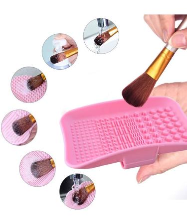 Dajidafu Universal Women Foundation Makeup Brush Cleaning Mat Home Dress Room Reusable Nonslip Eyebrow Pen Silicone Washing Pad Rose Red - Buy Online on SooperMarket.com