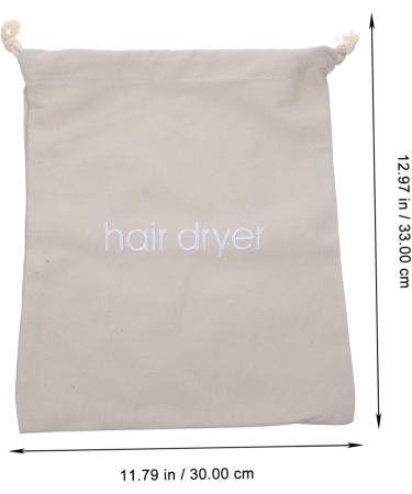WOONEKY Hair Dryer Storage Bag Canvas Hair Dryer Organizer Bags for Travel Curling Iron Fabric Miss Modeling 33x30cm Light Grey - Buy Online on SooperMarket.com