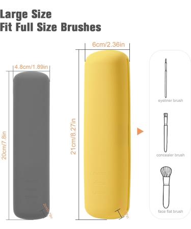 Fnyes Travel Makeup Brush Holder L - Yellow | Stylish & Compact Organizer for On-the-Go Beauty | Shop Internationally! - Buy Online on SooperMarket.com