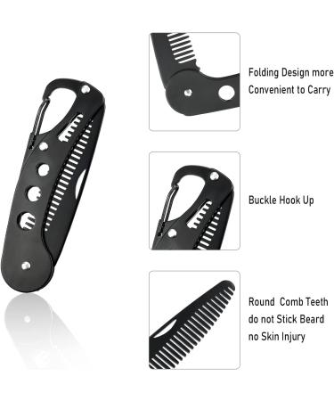 YancLife Stainless Steel Folding Beard Comb for Men - Anti-static Pocket Comb for Grooming Beards, Mustaches & Hair Styling | 9.5 * 3 * 1.5cm - Buy Online on SooperMarket.com