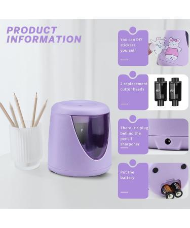 Electric Pencil Sharpener - AZLNRMU Cute Design Pencil Sharpener with Pencil Saver Suitable for Colored Pencils(6-8.5mm)  Blade to Fast Sharpen  Gift for Students/Primary School/Office (Purple) - Buy Online on SooperMarket.com