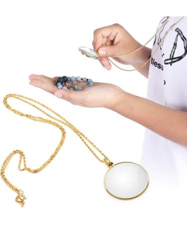 Magnifier Pendant Necklace 5X Monocle for Eye Costume Mini Magnify Glass Reeding Decorative Necklace for Library Reading Jewelry Crafts Needlework (gold) - Buy Online on SooperMarket.com