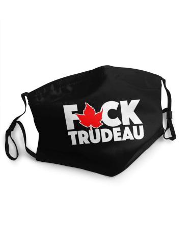 Unisex face mask Fu-ck Trudeau Reusable Cloth face mask Adjustable Black 1 count (Pack of 1)