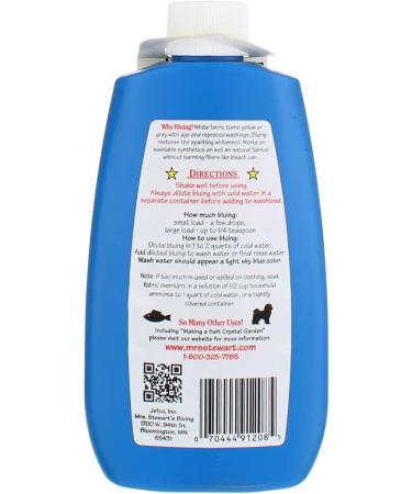 Mrs. Stewart's Liquid Bluing 8.0 oz - Pack of 3 | Brighten Whites & Remove Stains | Laundry Essential - Buy Online on SooperMarket.com