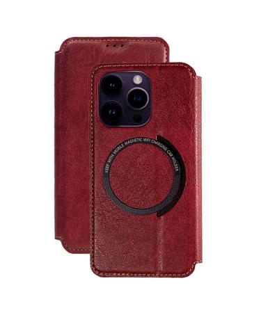 lefeda Leather Case for Iphone 14Pro Max/14 Pro/14 Plus/14 Flip Wallet Cover with Card Slot Bracket Earthquake Anti-Fall Protection Case Red 14 Plus 6.7'' 14 Plus 6.7'' Red