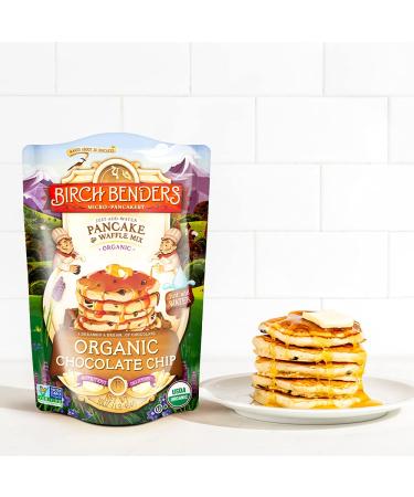 Birch Benders Organic Chocolate Chip Pancake & Waffle Mix - 3 Pack, 1 lb Each - Whole Grain, Non-GMO - Buy Online on SooperMarket.com